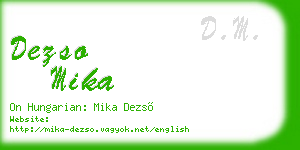 dezso mika business card